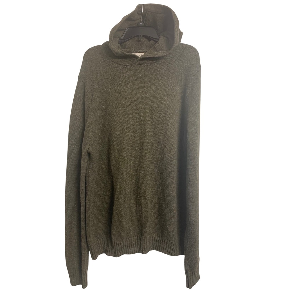 Mutual Weave  XLT Olive Green Marl Knit Sweater Hoodie Pullover